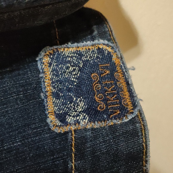 Embroidered Pockets Jean Jacket 1X - Picture 8 of 9